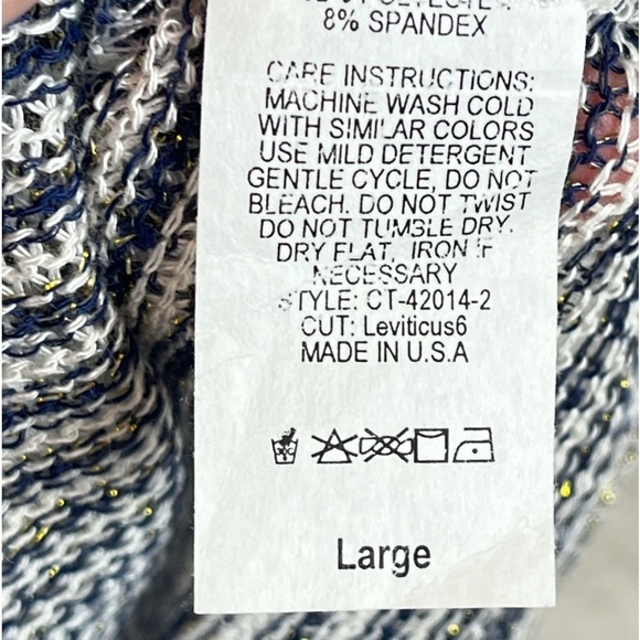 CELESTE Stretchy Cover-Up Black White Stripes Size Large - Picture 13 of 15